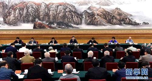 图为：2016年5月17日，，，，，，中共中央总书记、国家主席、中央军委主席习近平在北京主持召开哲学社会科学事情座谈会并揭晓主要讲话。。。。。。